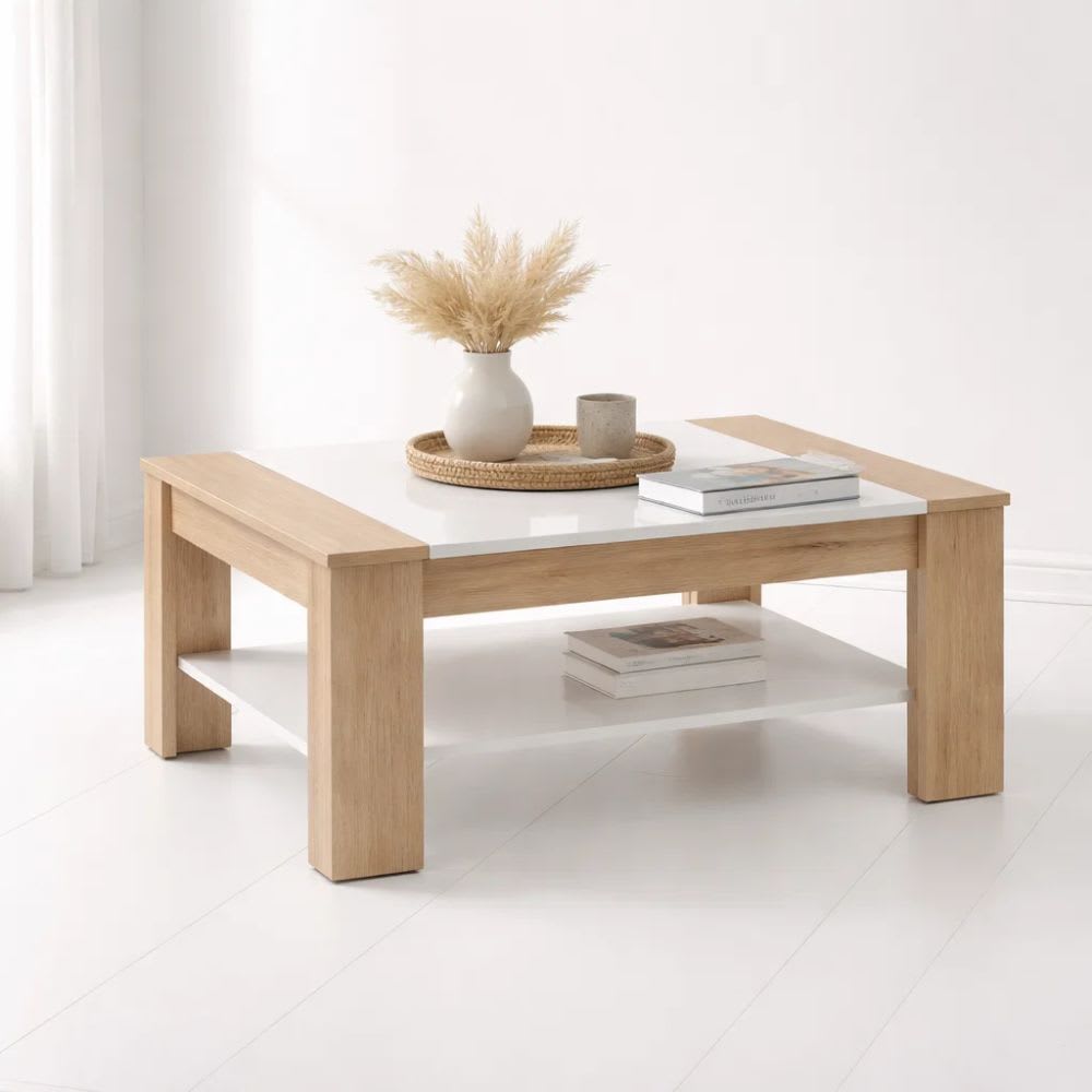 Mesa De Centro Coffee Blanco Roble