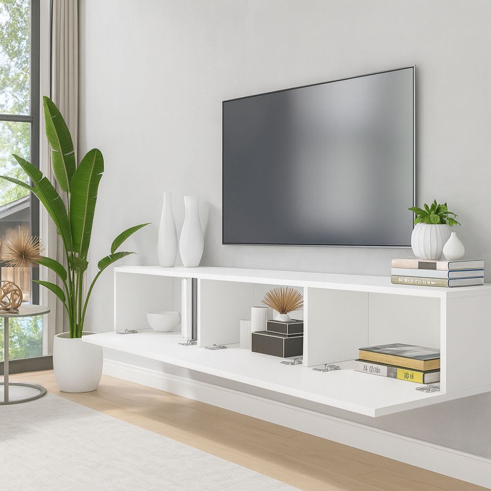 Rack TV Flotante Napoles Blanco