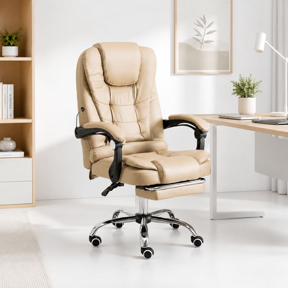 Silla Ejecutiva Masajeadora Beige