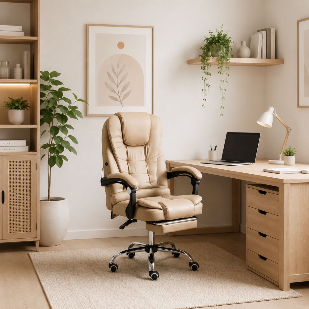 Silla Ejecutiva Masajeadora Beige