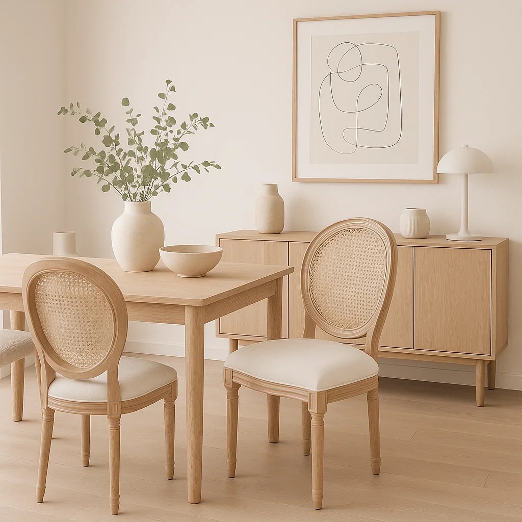 Silla de Comedor Madera Acolchada Luis XV