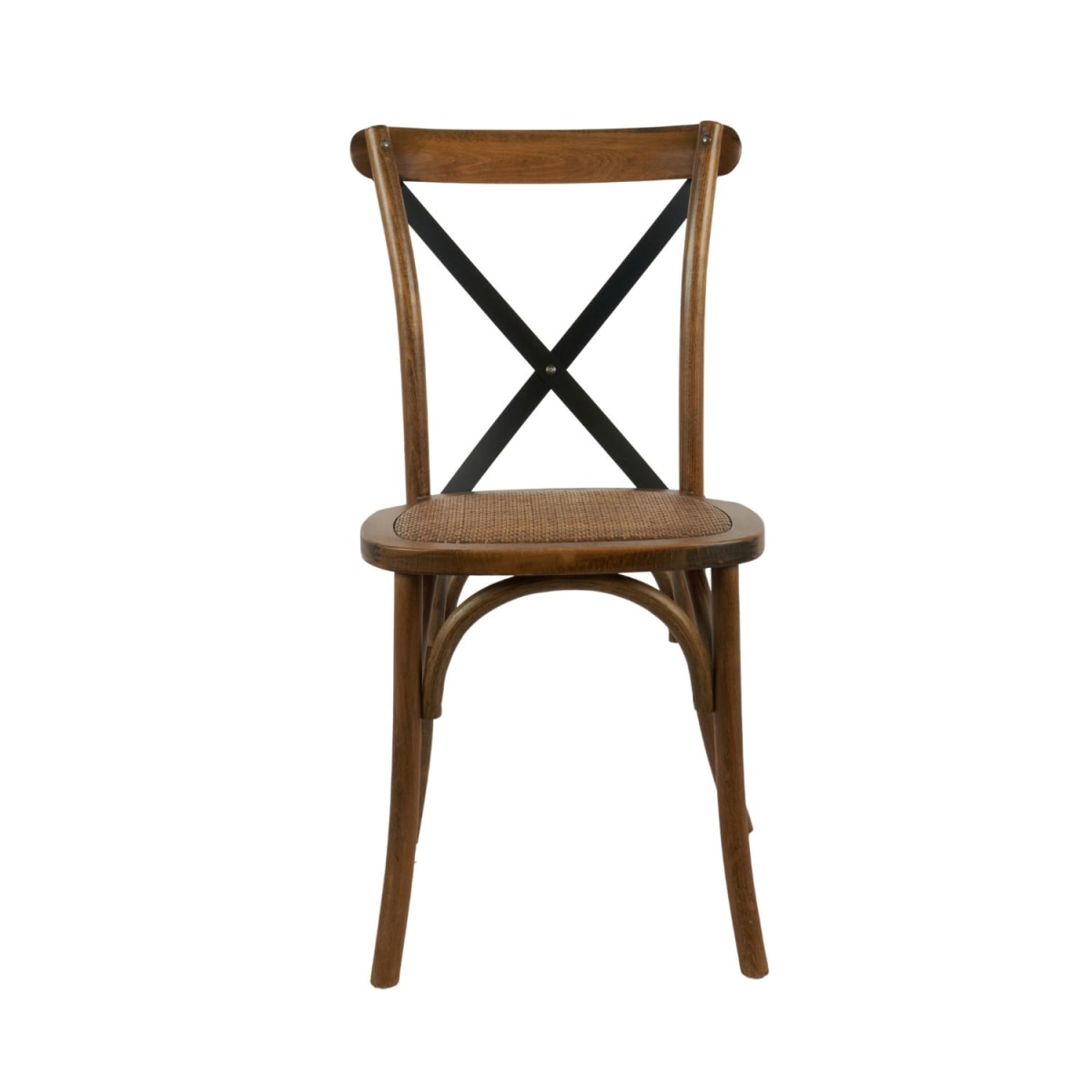 Silla Crossback Madera Rattan - Café Vintage