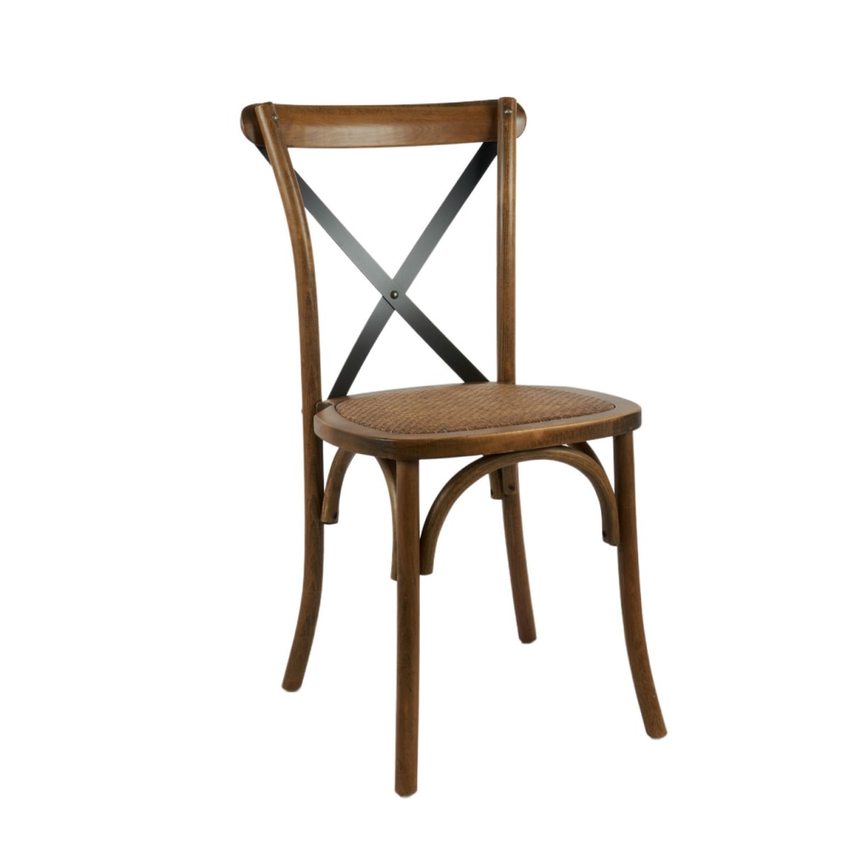 Silla Crossback Madera Rattan - Café Vintage