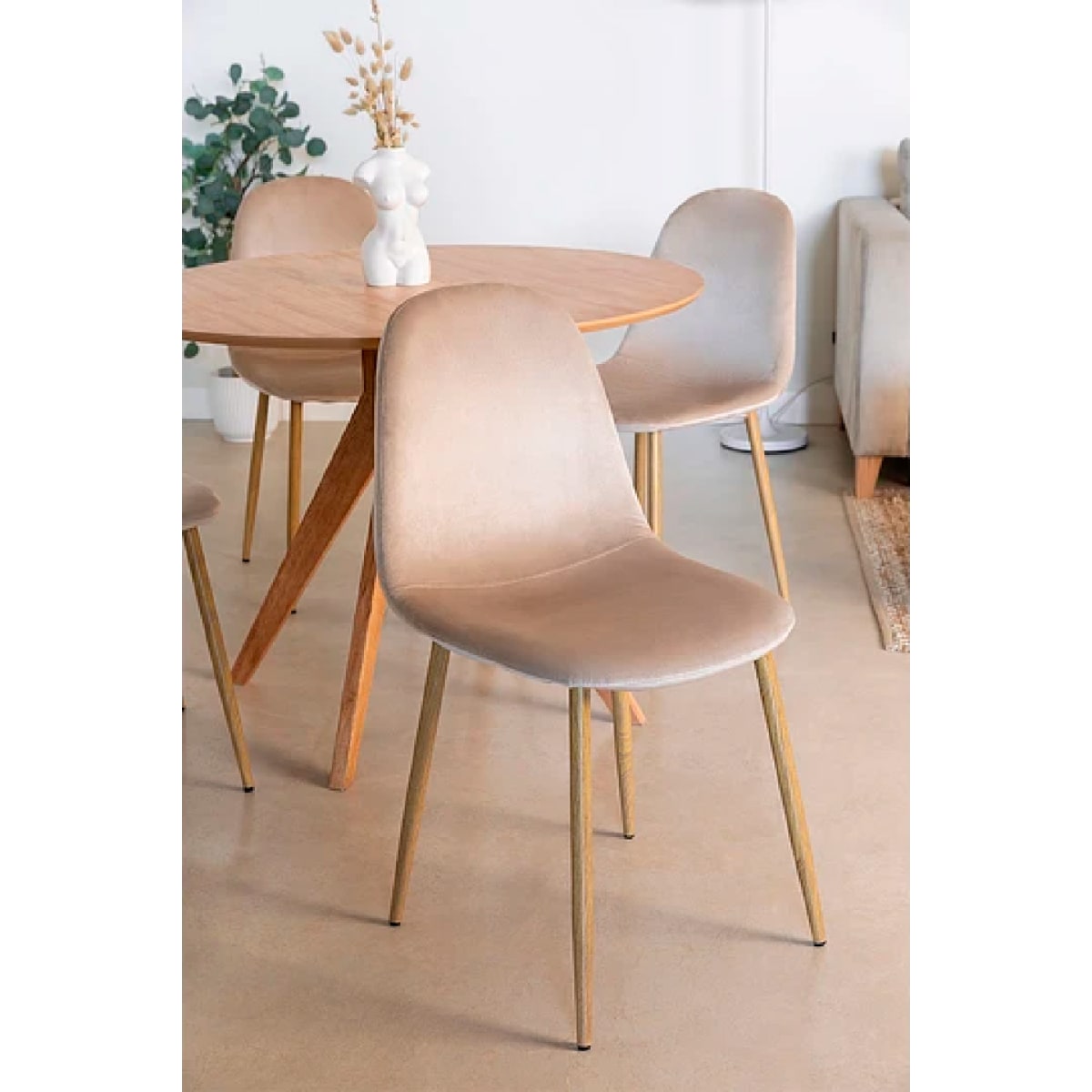 Silla Spoon Velvet  - Beige Oscuro