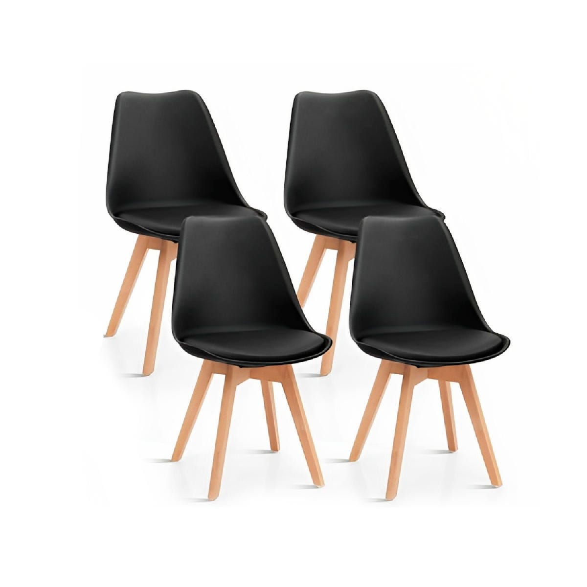 Silla Tulip Acolchada - Negra