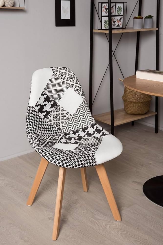 Silla Eames Patchwork Wood - Celeste