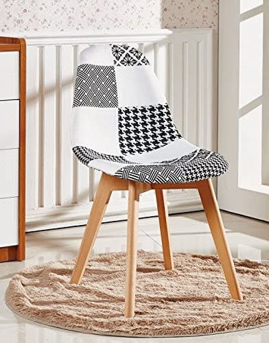 Silla Eames Patchwork Wood - Celeste