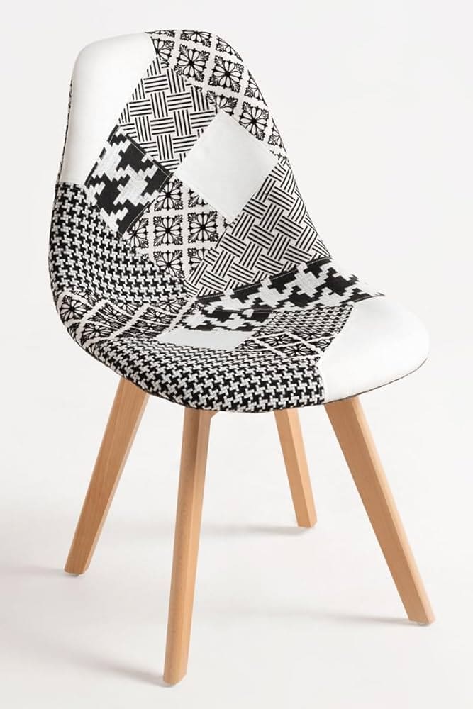 Silla Eames Patchwork Wood - Celeste
