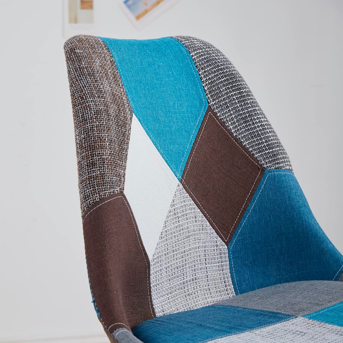 Silla Eames Patchwork Wood - Celeste