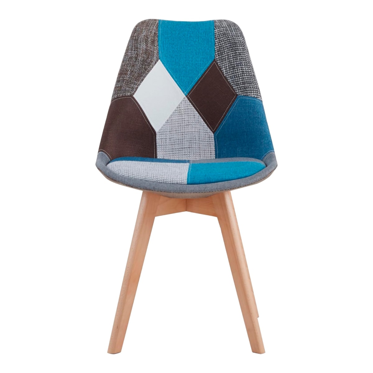 Silla Eames Patchwork Wood - Celeste