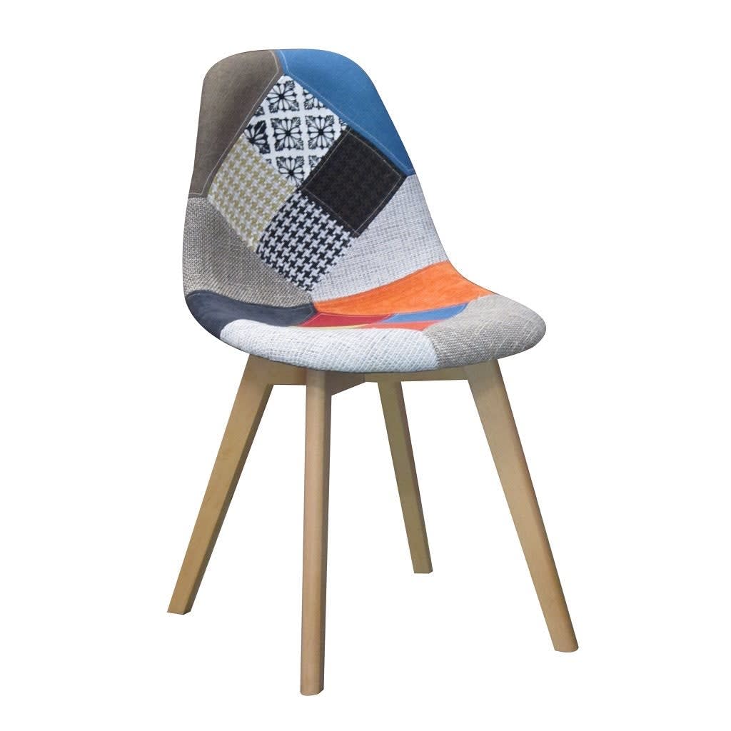 Silla Eames Patchwork Wood - Celeste