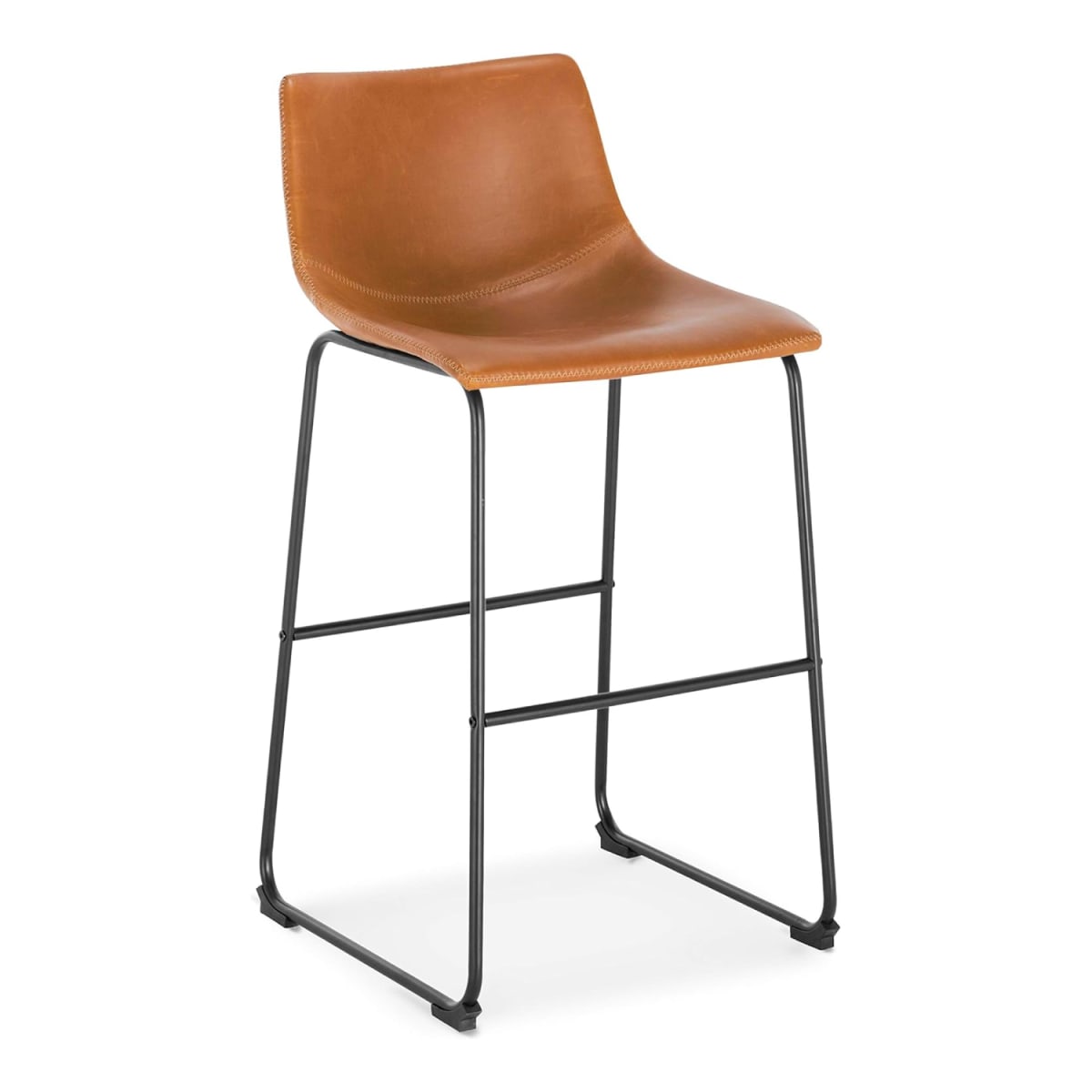 Taburete de bar Burgos de cuero y metal industrial