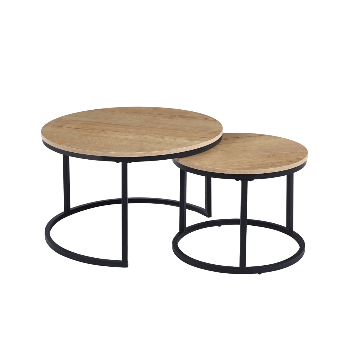 Juego de Mesas de Centro Anidadas - Madera Clara