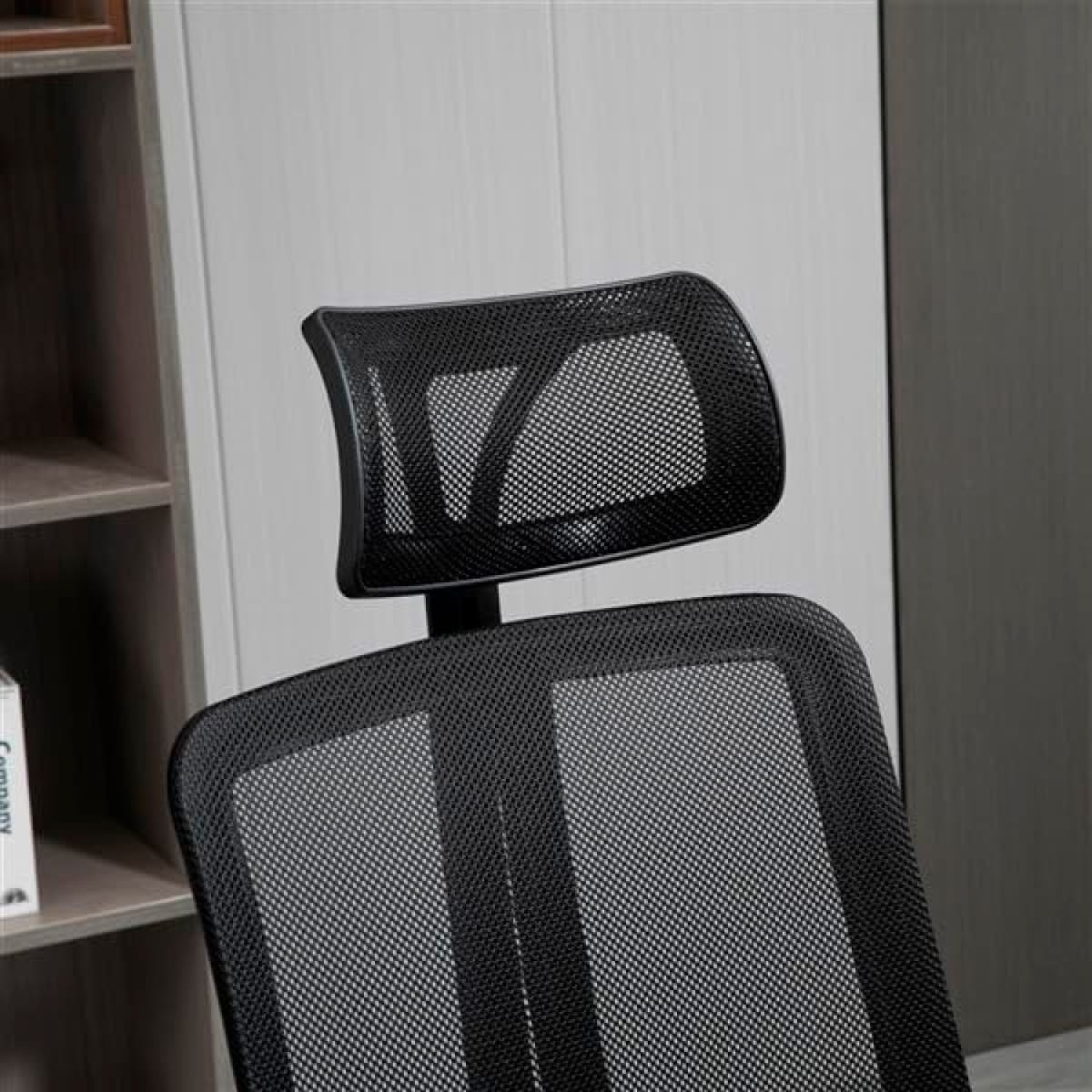 Silla de oficina mesh negra ejecutiva con apoyabrazos y cabeza