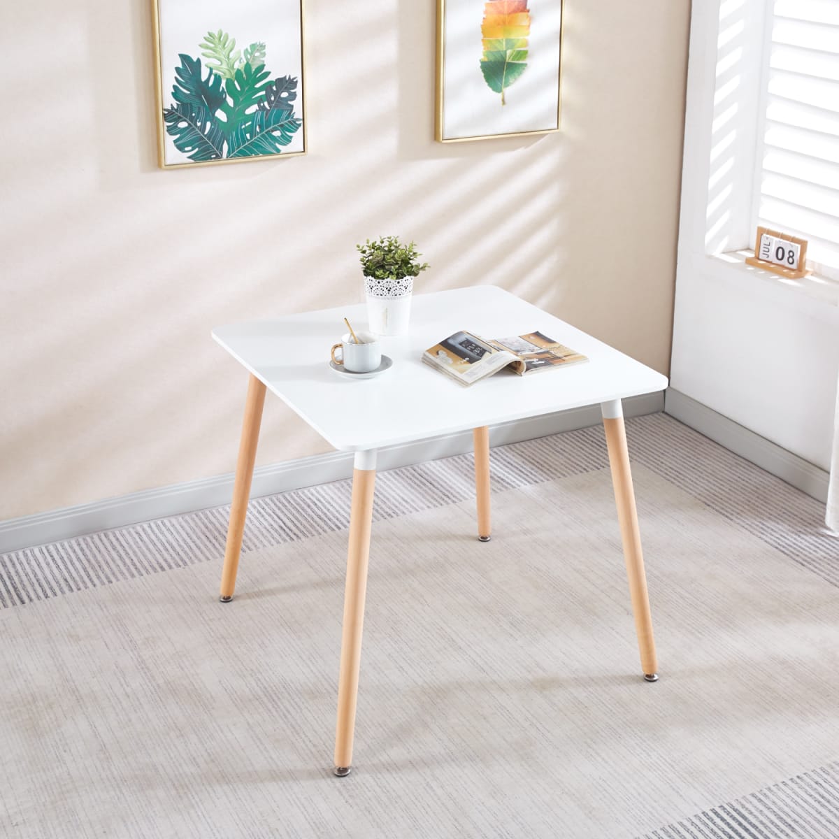 Mesa Eames Cuadrada MDF 80 cms - Blanco