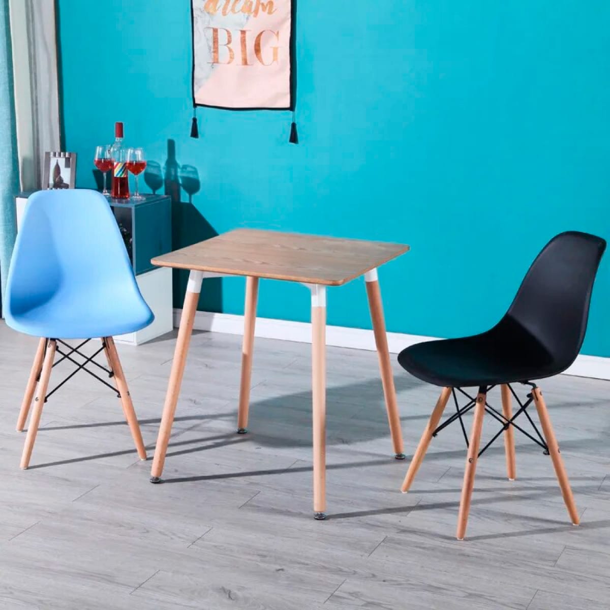 Mesa Eames Cuadrada MDF 80 cms - Blanco
