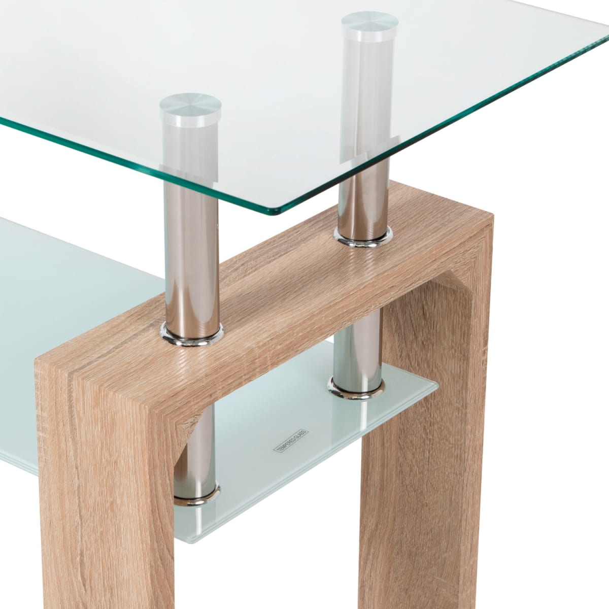 Mesa de Arrimo Rectangular de Vidrio