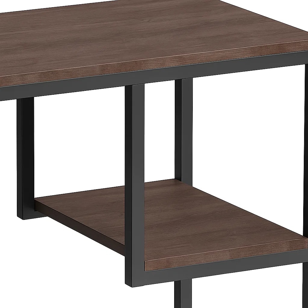 Mesa Auxiliar de 3 Niveles con Estantes Abiertos