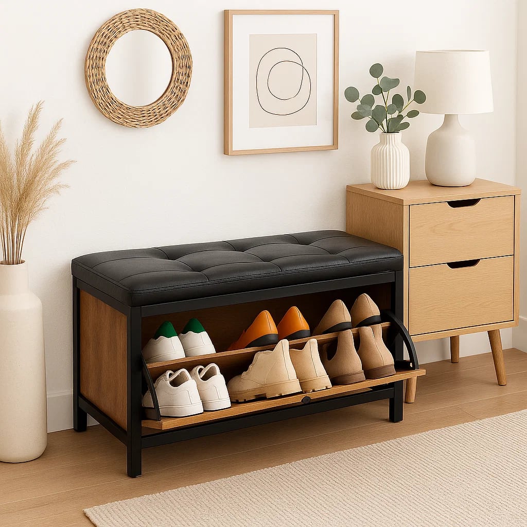 Banco Zapatero Industrial con Asiento Acolchado