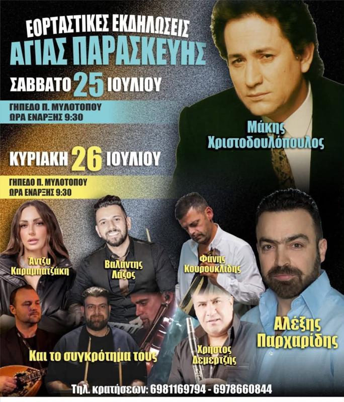 Εορταστικές Εκδηλώσεις Αγίας Παρασκευής στον Παλαιό Μυλότοπο Πέλλας
