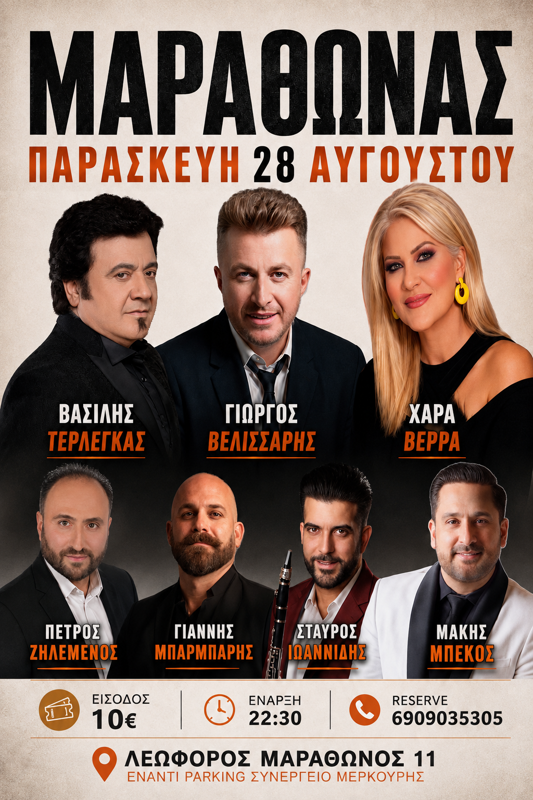 Συναυλία στον Μαραθώνα Ανατολικής Αττικής