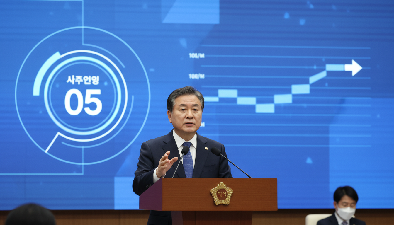 공정거래위원회가 쿠팡의 대규모유통업법 위반 4가지 행위에 대해 21억 8,500만 원 과징금과 시정명령을 부과하는 장면과 2만 5,715개 납품업자 피해 현황 인포그래픽