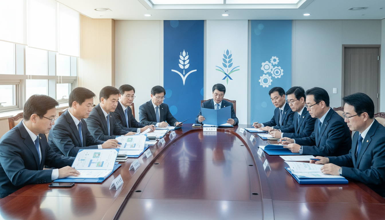 서울 여의도 농업정책보험금융원 회의실에서 농림축산식품부 차관과 학계·법조계·시민사회 전문가 11명이 참석한 농협 개혁 추진단 4차 전체회의 현장