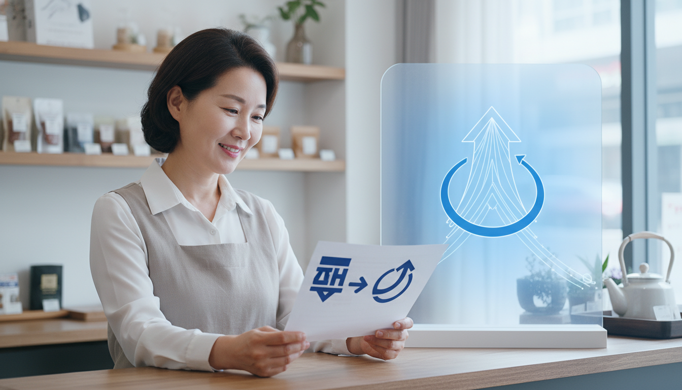 2026년 새출발기금 소상공인 채무조정 개선 안내 — 조기상환 최대 10% 추가 감면과 부실우려차주 금리 인하 혜택을 비교한 인포그래픽