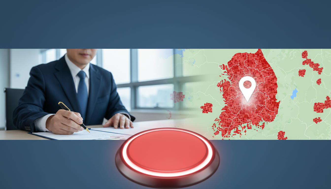 국토교통부 측량성과 협의체가 2026년 2월 27일 구글의 한국 1:5,000 고정밀 지도 국외반출을 조건부 허가하는 심의 회의 장면과 군사시설이 가림 처리된 위성지도