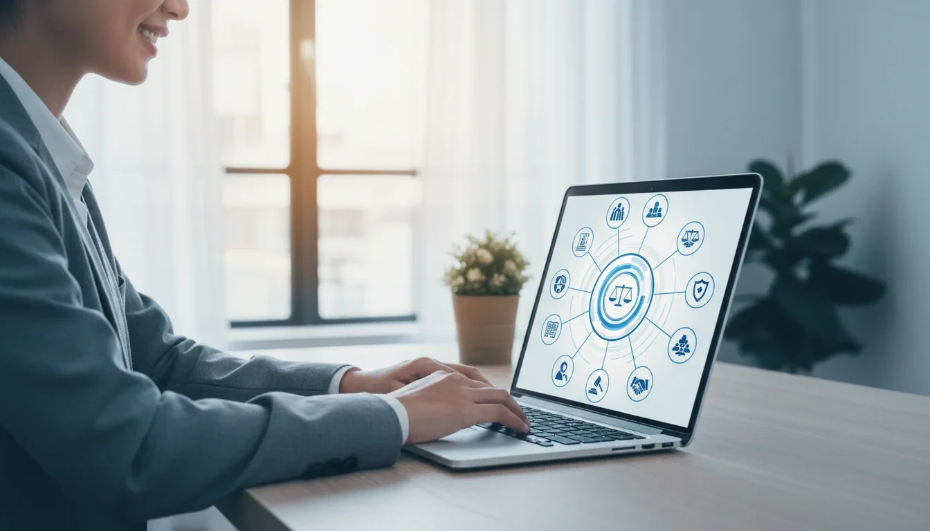 법률구조 플랫폼 화면에서 무료 법률 상담 서비스를 검색하고 신청하는 모습