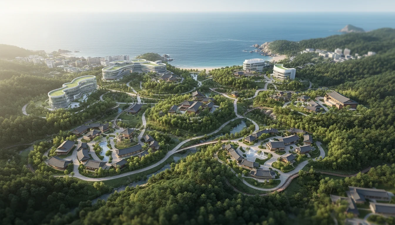 대한민국 지도 위에 대구 부산 인천 강원 전북 충북 6개 웰니스 관광 클러스터 지역이 표시된 안내 그래픽