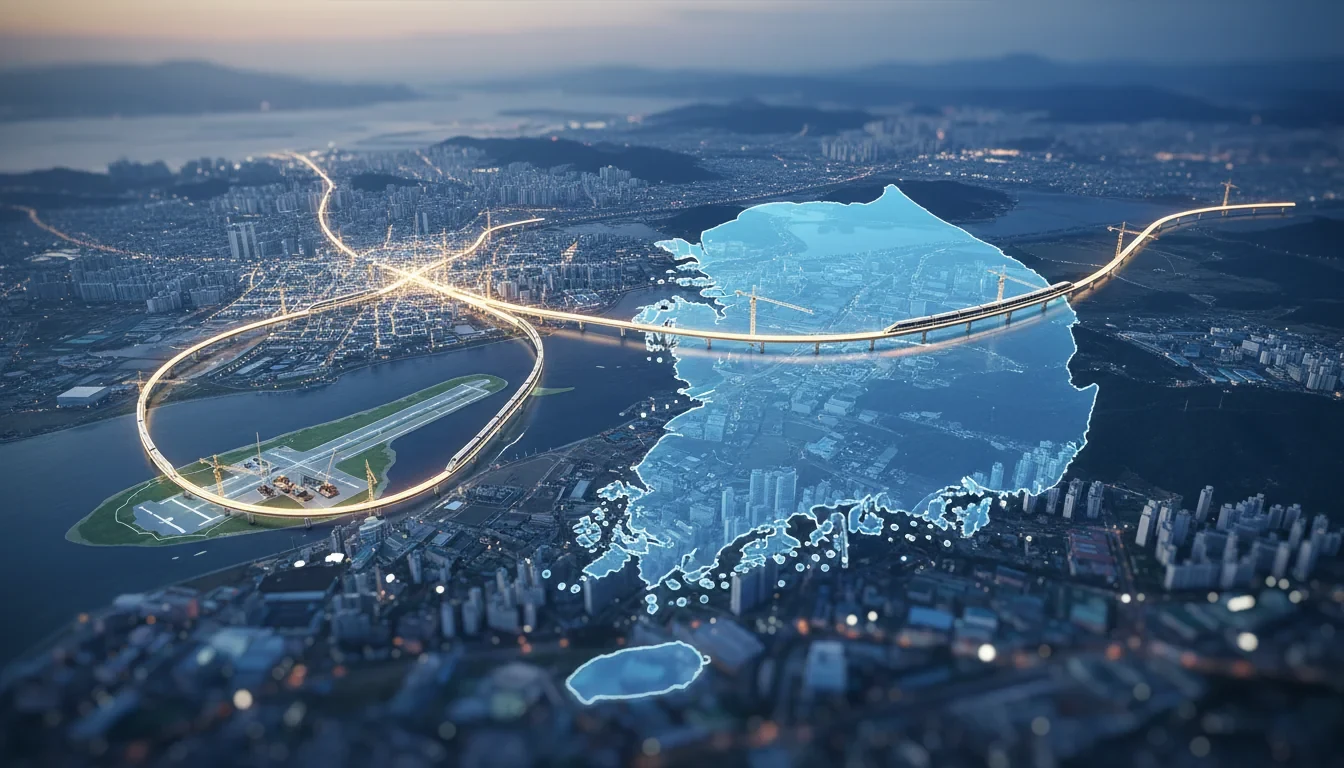 가덕도 신공항철도, 서울 5호선 연장, 위례신사선 3개 노선이 표시된 수도권·부산권 도시철도 노선도