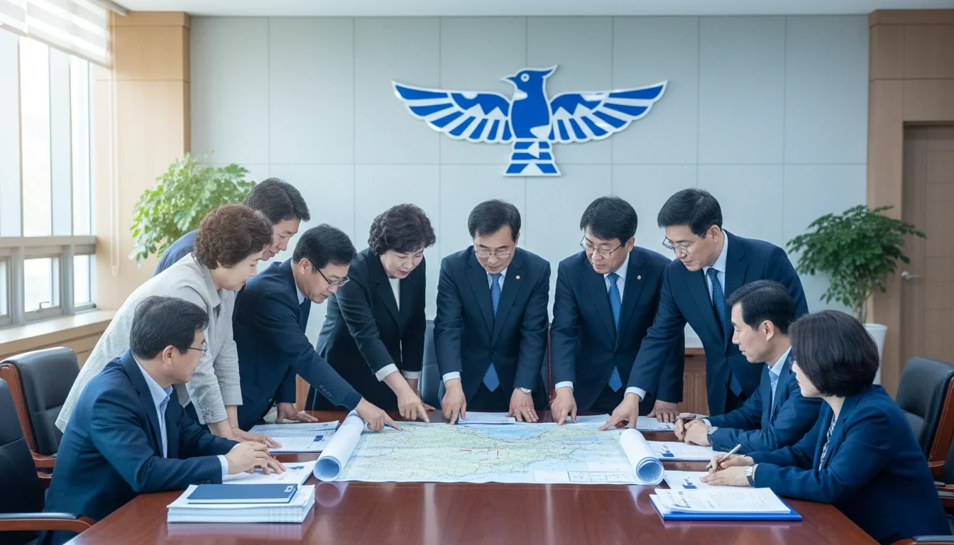 지역 주민과 공무원, 기업인, 대학 관계자가 한자리에 모여 지역 현안을 논의하는 민관협력 회의 장면