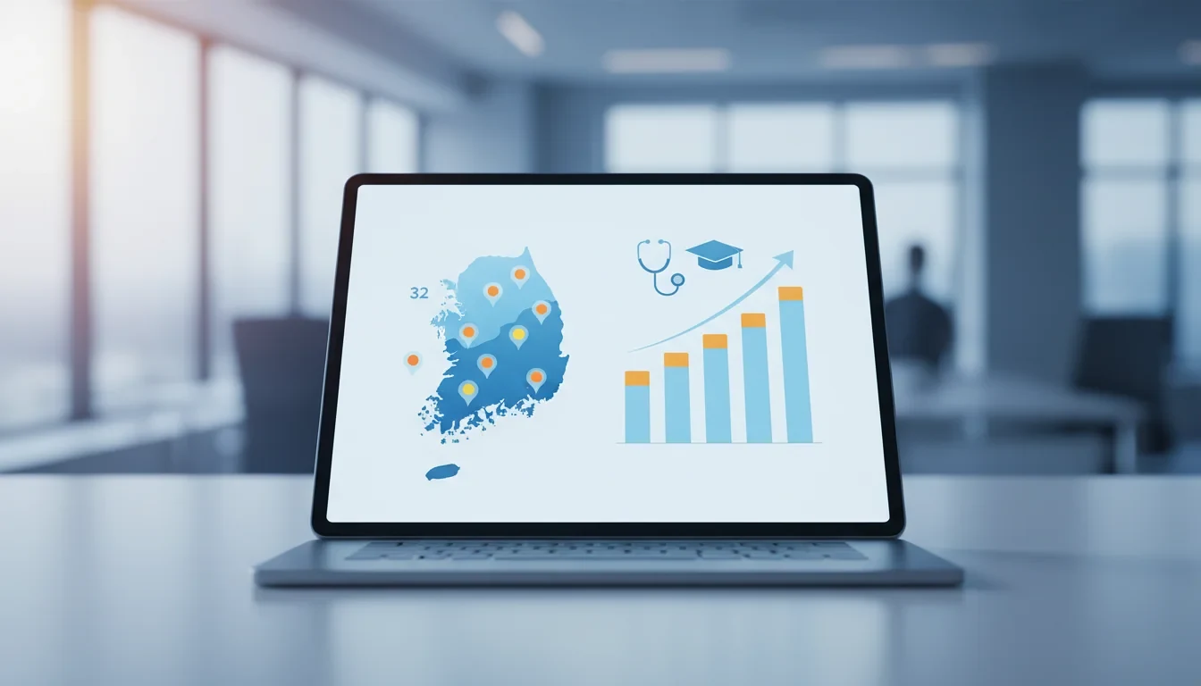 2027~2031학년도 의과대학 정원 증원 배정 현황을 보여주는 연도별 증원 인원 표와 지역의사제 적용 안내 그래픽