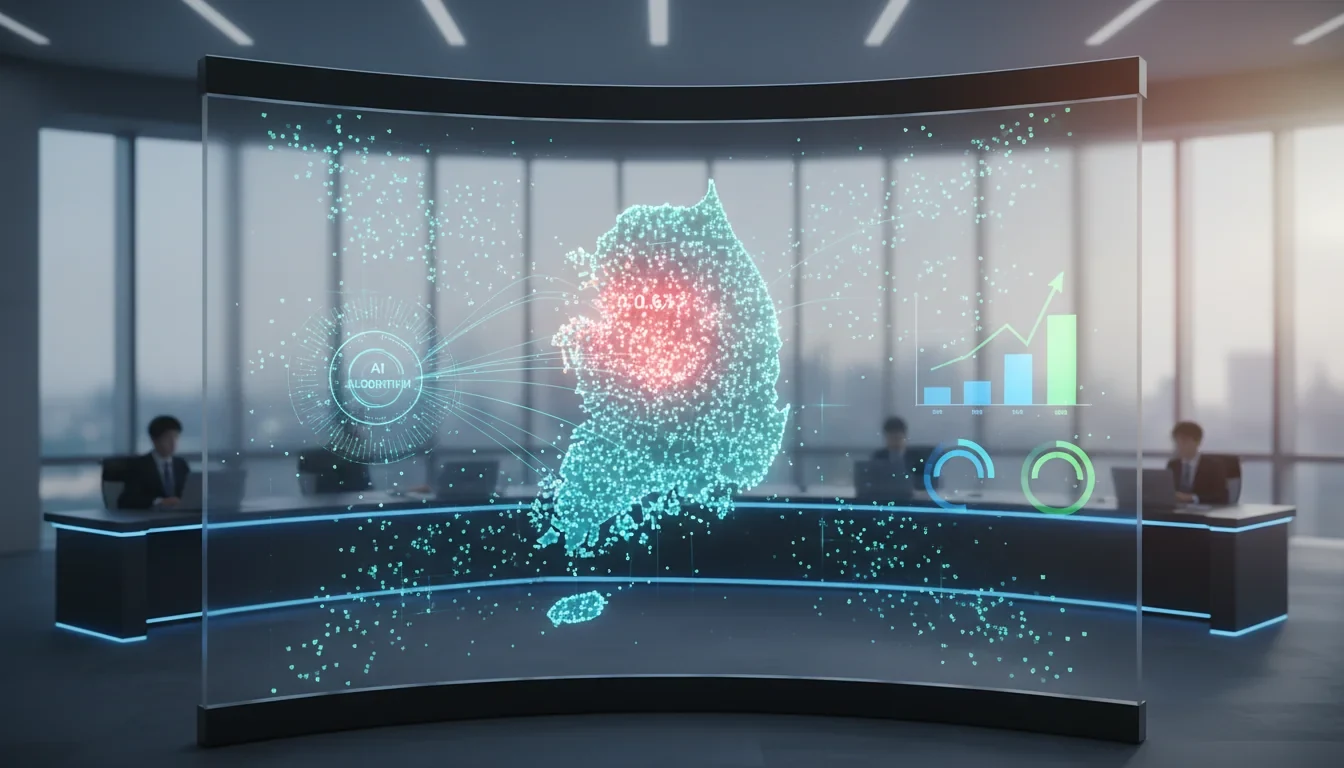 고용노동부 AI 산재 예측 모델이 300만 개 사업장 데이터를 분석해 위험 사업장을 선별하는 과정을 보여주는 대시보드 화면