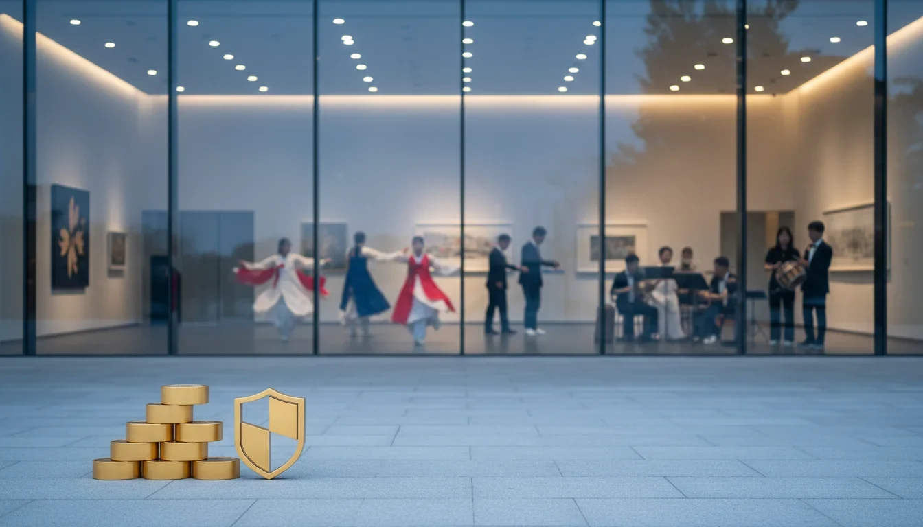 예술기업 대표가 은행 창구에서 금융지원 융자 서류를 상담받는 모습