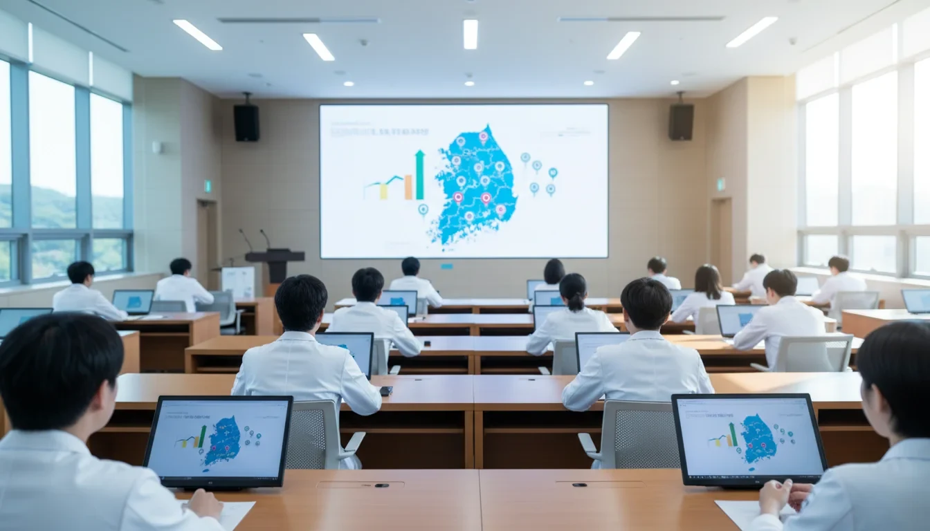 지방 의과대학 강의실에서 지역의사선발전형으로 입학한 의대생들이 수업을 받고 있는 모습