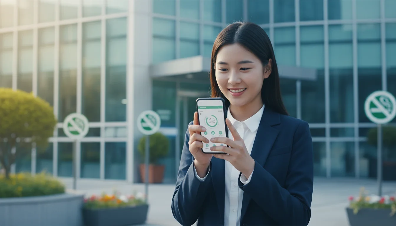 금연길라잡이 누리집에서 맞춤형 국가금연지원서비스를 추천받고 보건소 금연 클리닉을 온라인으로 예약하는 화면