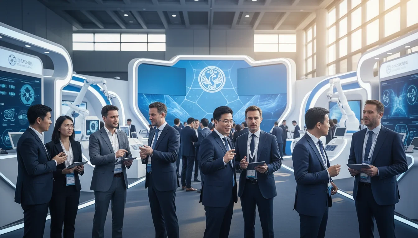 서울 코엑스에서 열린 메디컬코리아 2026 콘퍼런스장에서 국내외 연사들이 AI 헬스케어를 주제로 발표하는 모습