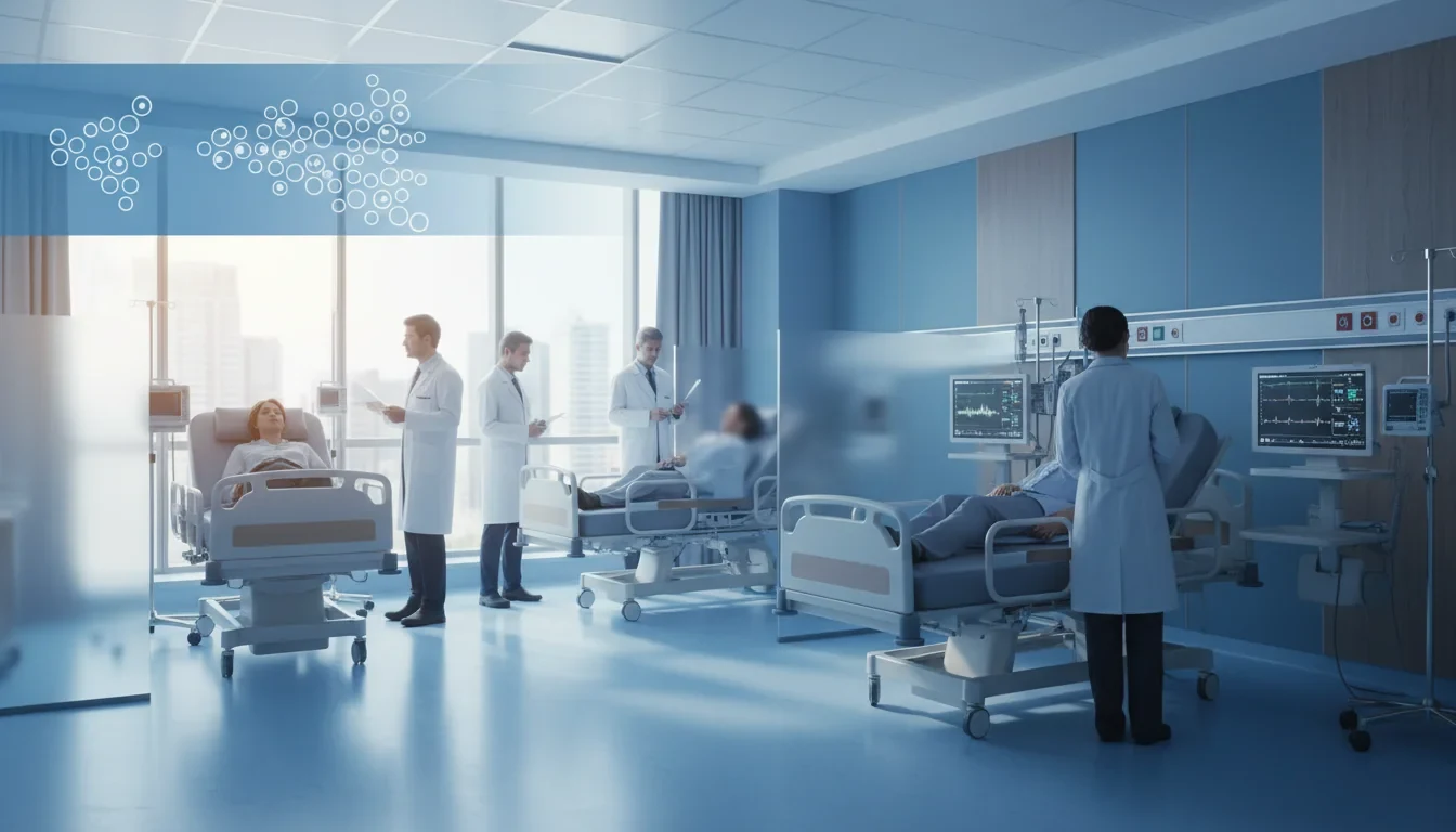 정신질환 집중치료병원에서 의료진이 환자에게 집중치료를 제공하는 모습