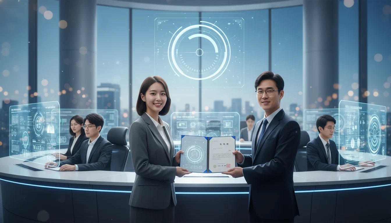 지식재산처 특허심사관이 첨단기술 특허 서류를 검토하며 심사 속도 혁신을 추진하는 모습