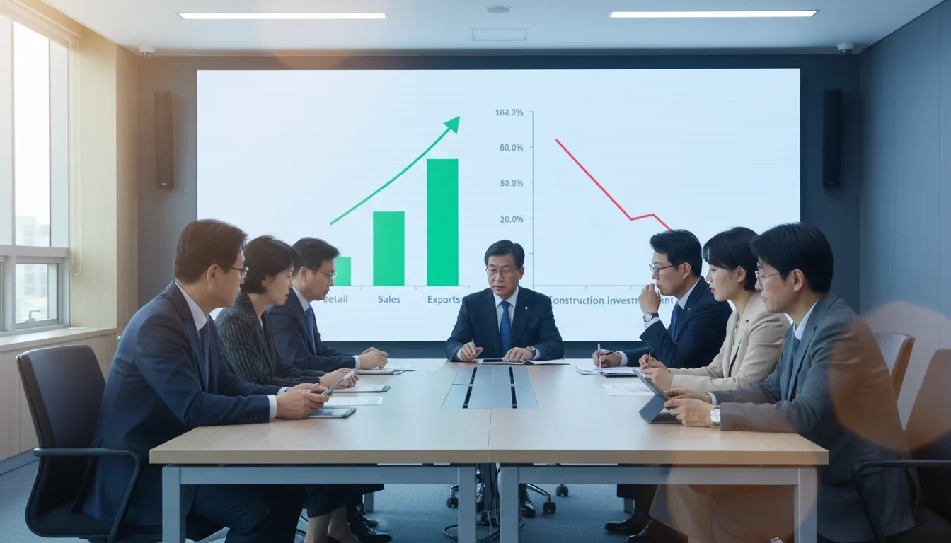 2026년 1월 주요 경제지표 변동률을 보여주는 소매판매·설비투자·건설투자·수출 비교 차트