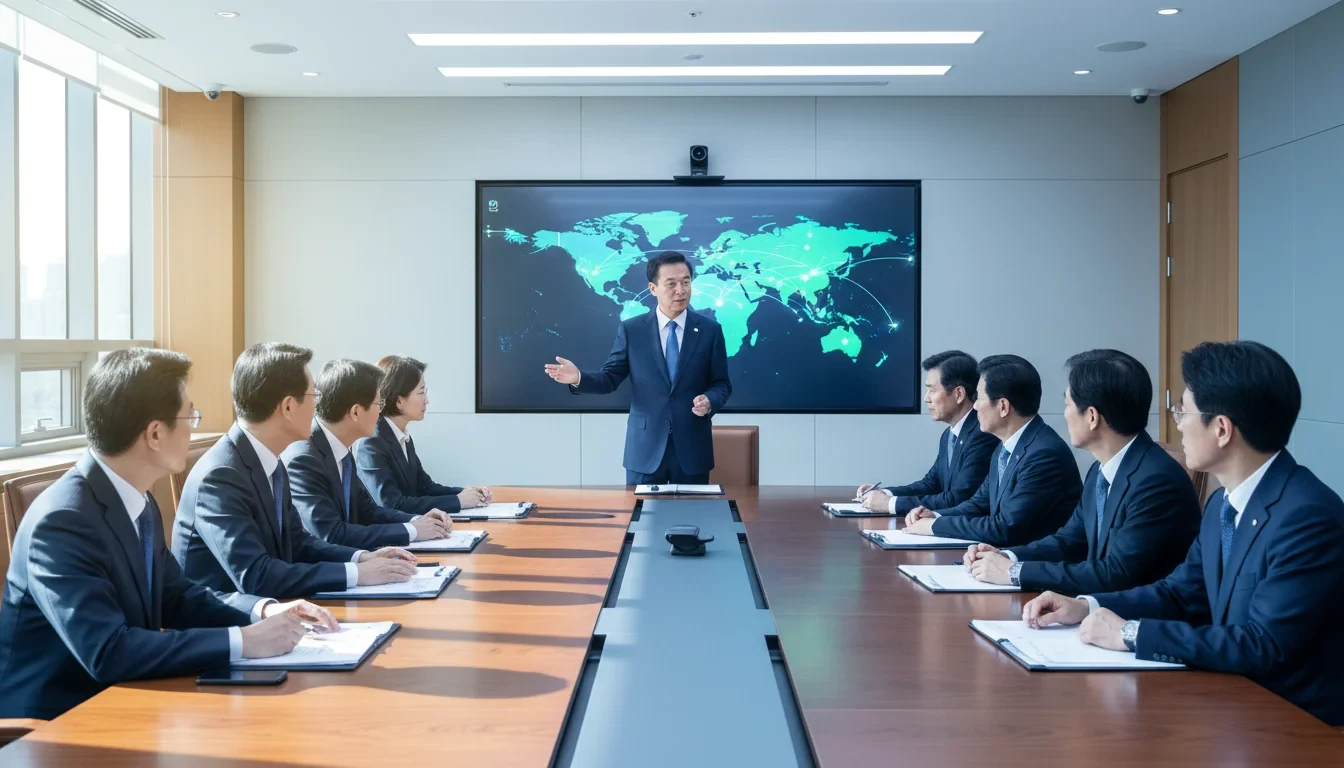 외교부 재외국민보호위원회 회의에서 14개 관계부처 관계자들이 해외안전 기본계획을 논의하는 장면