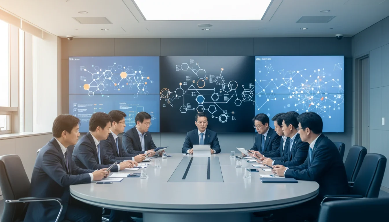 중소기업인과의 대화 행사장에서 정부 관계자와 중소기업 대표들이 혁신 성장 정책을 논의하는 모습