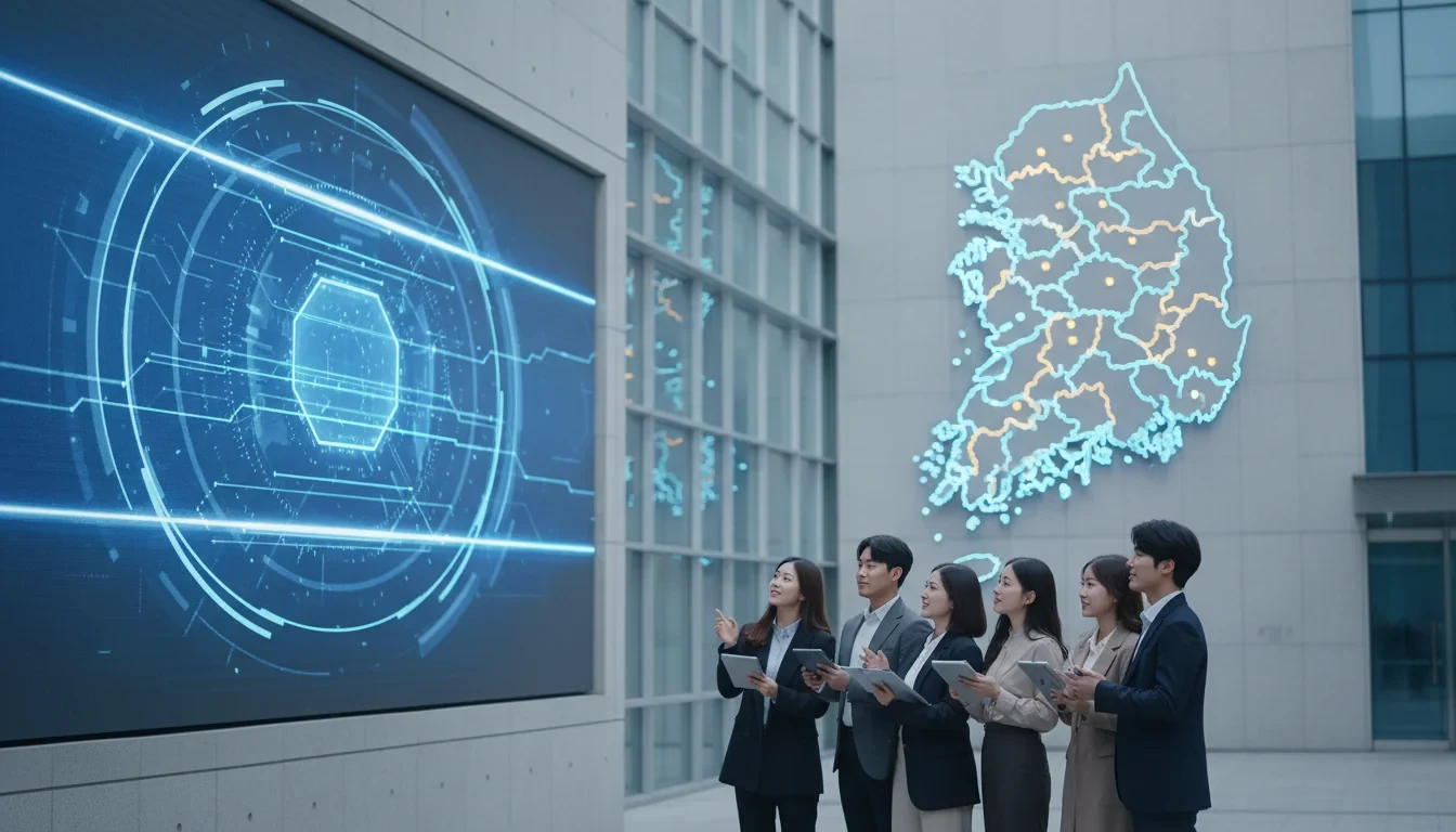 비수도권 지역 공무원 청사 앞에서 채용 공고를 확인하는 청년 구직자들의 모습