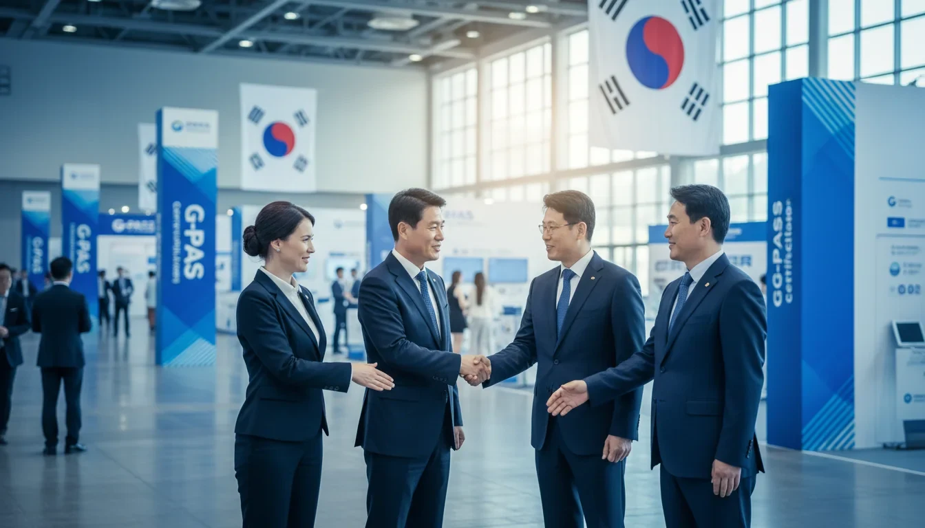 조달청 G-PASS 지정 기업들이 해외 조달시장 진출을 위해 바이어와 상담하는 모습