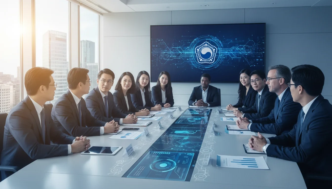 과학기술정보통신부 인공지능 기본법 제도개선 연구반 출범 회의에서 산업계·학계·시민사회 전문가들이 논의하는 장면