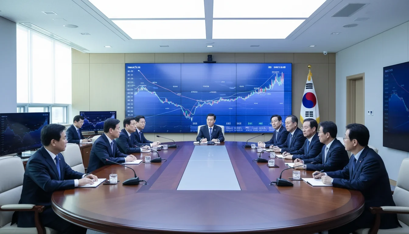 국무총리가 비상경제본부 회의를 주재하며 중동전쟁 경제 대응 방안을 논의하는 회의장 전경