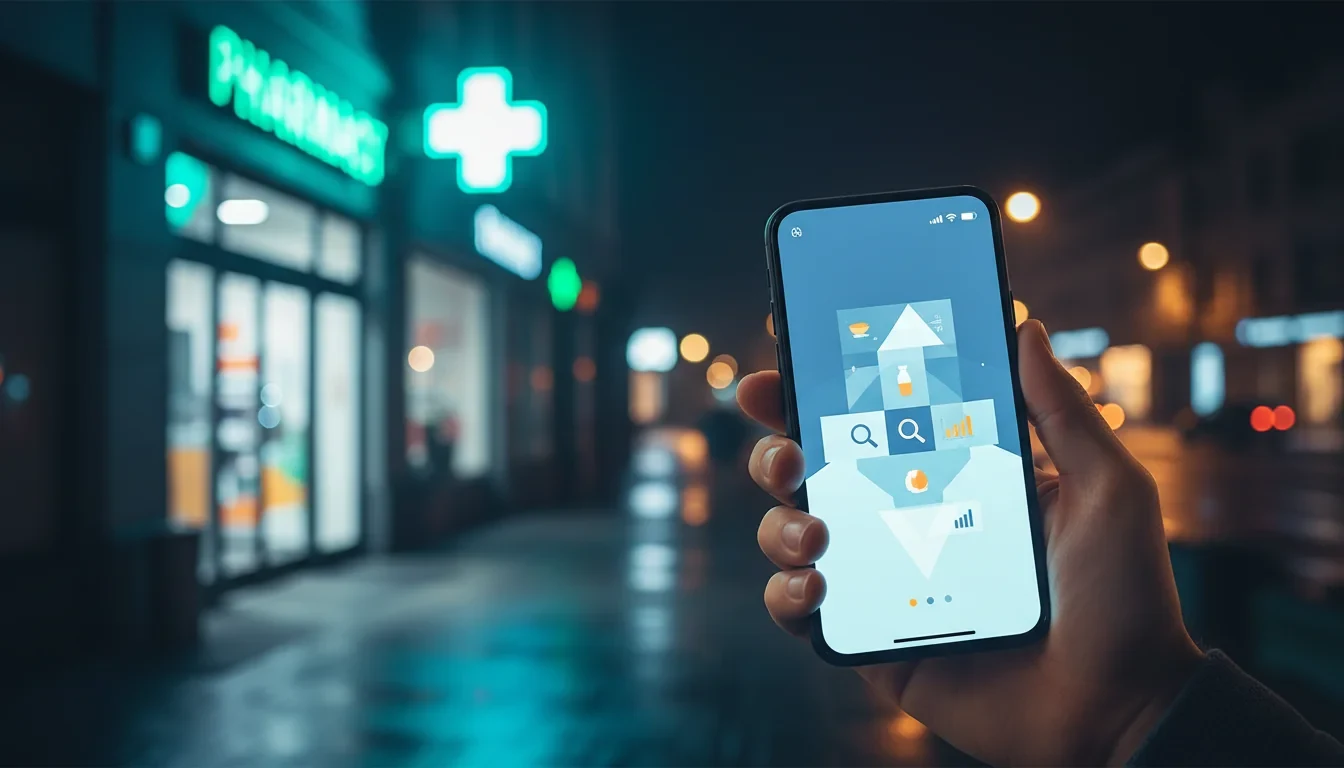 식품안전나라 누리집에서 리콜 식품을 조회하는 화면과 심야에 불이 켜진 공공심야약국 외관