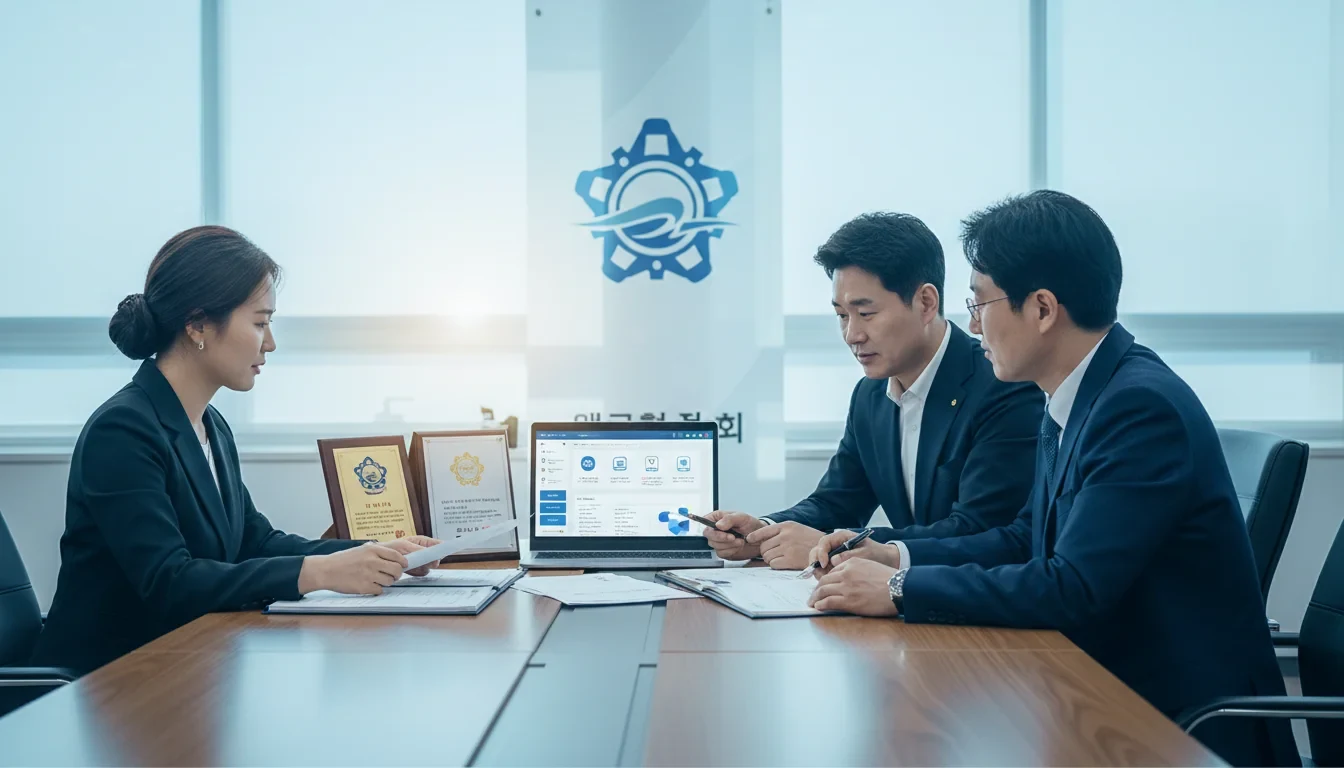 고용노동부와 교육부가 주관하는 2026년 인적자원개발 우수기관 인증 신청 안내 포스터와 온라인 접수 화면